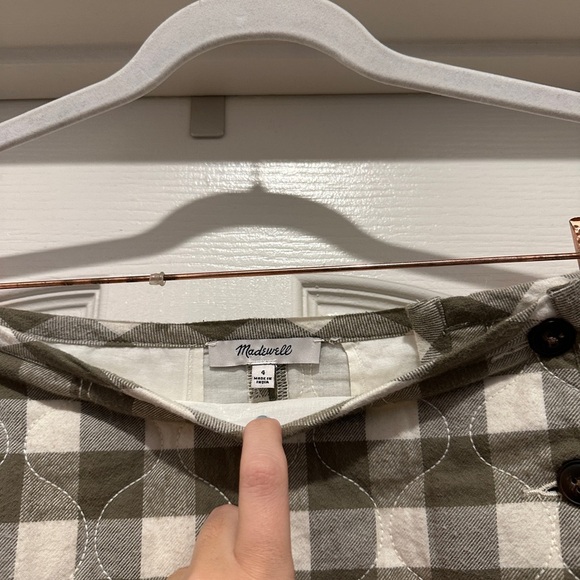 Madewell Quilted Flannel Mini Skirt in Gingham Check size 4 - Picture 7 of 11